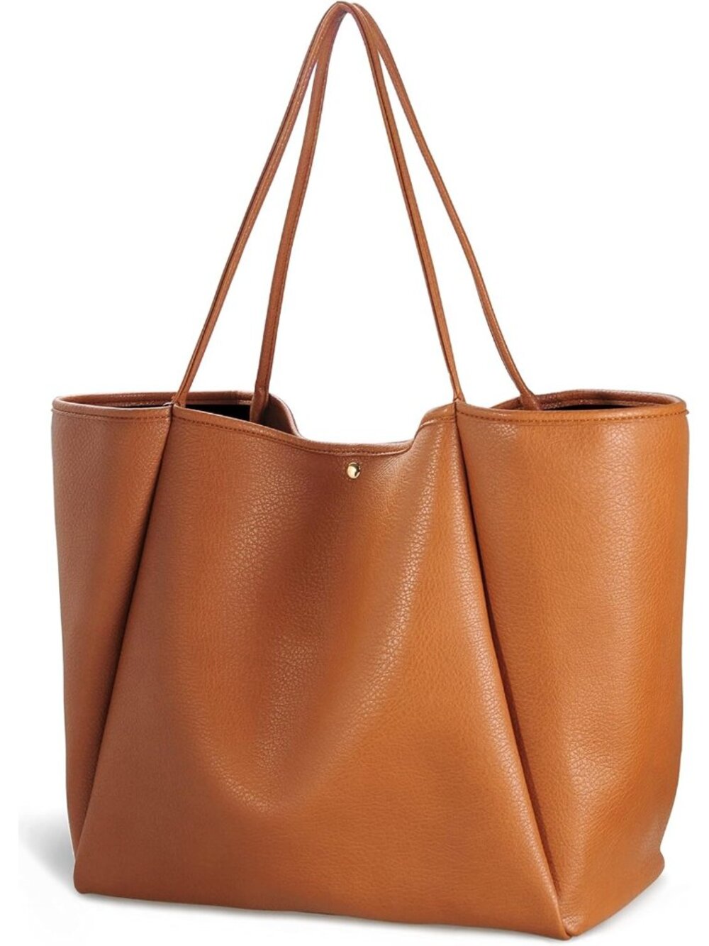 Women's Orange Vegan Leather Weekender Bag Shopper Handbag Travel Tote Purse